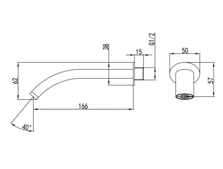 Излив для Ванны «Lemark» Встраиваемый, Хром (LM8024C)
