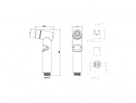 Комплект для Смесителя к Биде «Lemark» Лейка, Шланг и Крепление, Чёрный (LM8088BL)