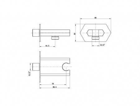Подключение для Душевого Шланга «Lemark» с Креплением для Лейки, Хром (LM3985C)