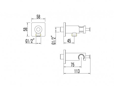 Подключение для Душевого Шланга «Lemark» с Креплением для Лейки, Хром (LM7885C)