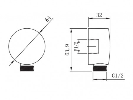 Подключение для Душевого Шланга «Lemark» Хром (LM8086C)