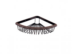 Полка Угловая «Lemark» Jasmine, 24x24x9см, Чёрная Бронза (LM6681ORB)