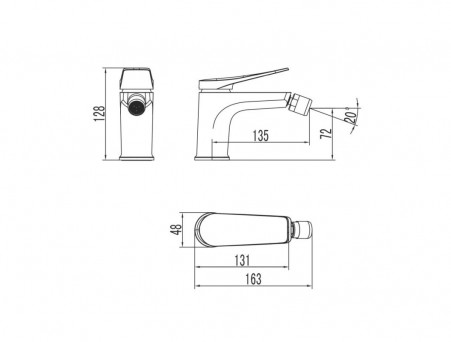 Смеситель для Биде «Lemark» Bronx, Графит (LM3708GM)