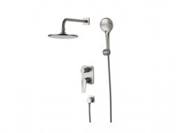 Смеситель для Ванны и Душа «Lemark» Bronx Душевая Лейка, 3-Функции, Тропический Дождь, Встраиваемый, Графит (LM3729GM)