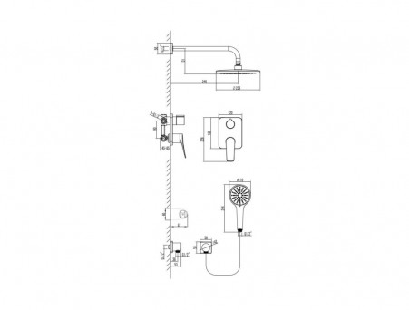 Смеситель для Ванны и Душа «Lemark» Bronx Душевая Лейка, 3-Функции, Тропический Дождь, Встраиваемый, Графит (LM3729GM)