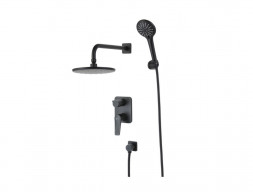 Смеситель для Ванны и Душа «Lemark» Bronx Душевая Лейка, 3-Функции, Тропический Дождь, Встраиваемый, Чёрный (LM3729BL)