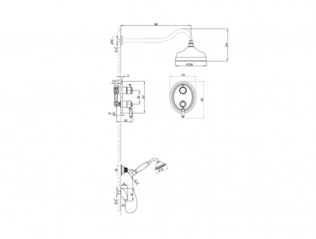 Смеситель для Душа «Lemark» Villa, Встраиваемый, Бронза и Белый (LM4829B)