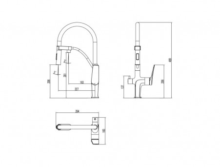 Смеситель для Кухни «Lemark» Bronx с Подключением к Фильтру Питьевой Воды, Чёрный (LM3761BL)