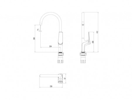 Смеситель для Кухни «Lemark» Bronx, Графит (LM3705GM)