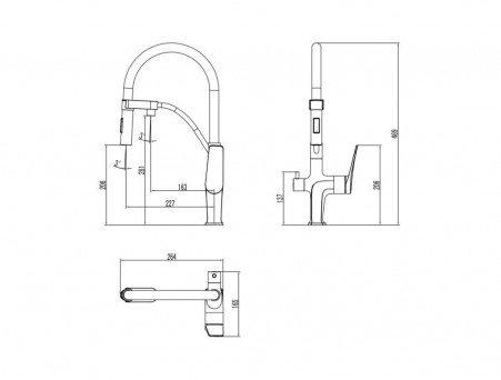Смеситель для Кухни «Lemark» Comfort с Подключением к Фильтру Питьевой Воды, Синий и Хром (LM3074C-Blue)