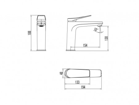 Смеситель для Раковины «Lemark» Bronx, Графит (LM3737GM)