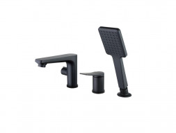 Смеситель на Борт Ванны «Lemark» Bronx с Душевой Лейкой, 1-Функция, Чёрный (LM3745BL)