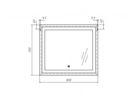 Зеркало для Ванной «Sansa Mirror» Even 80 Black, с Подсветкой (SE1055Z)