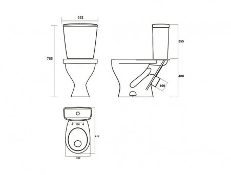 Унитаз-Компакт «Sanita» Эталон, с Сидением, с Арматурой, с Креплением (4640013390444)