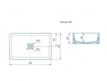Раковина Накладная «Kirovit» Best Shelf 45 (4640021061152)