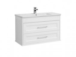 Тумба с Раковиной «Aquanet» Бостон М 100, Белая, Раковина Лит. Мрамор (209678+256639)