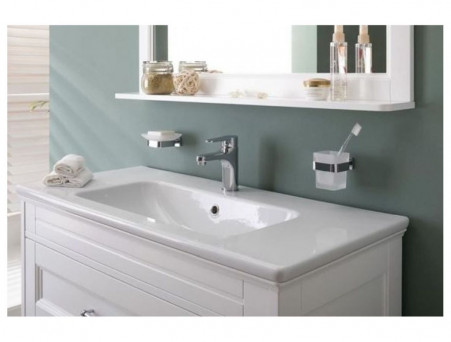 Тумба с Раковиной «Aquanet» Бостон М 100, Белая, Раковина Лит. Мрамор (209678+256639)