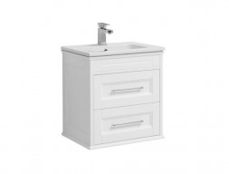 Тумба с Раковиной «Aquanet» Бостон М 60, Белая, Раковина Лит. Мрамор (209679+258285)