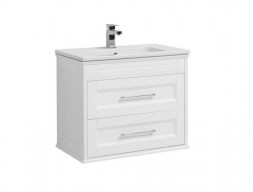 Тумба с Раковиной «Aquanet» Бостон М 80, Белая, Раковина Лит. Мрамор (209677+257887)