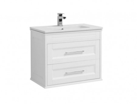 Тумба с Раковиной «Aquanet» Бостон М 80, Белая, Раковина Лит. Мрамор (209677+257887)