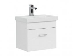 Тумба с Раковиной «Aquanet» Нота 50, Белый Глянец, Moduo 50 Slim (246955+246876)