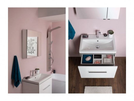 Тумба с Раковиной «Aquanet» Порто 70, Белый Глянец (241747+178717)