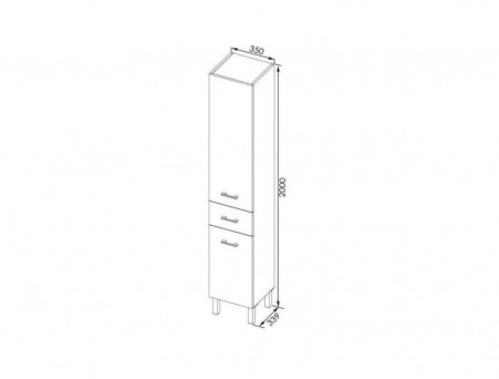 Пенал «Aquanet» Верона 35 Белый Глянец R (178970)