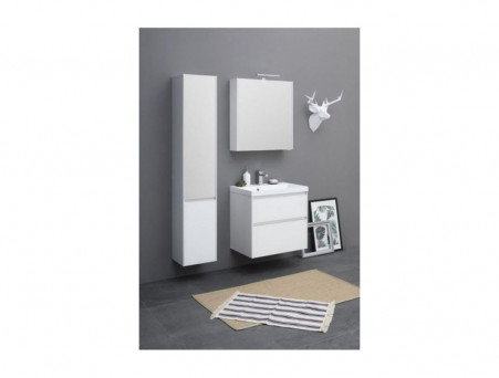 Пенал «Aquanet» Гласс 35 Белый Глянец L с Зеркалом (249946)