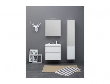 Пенал «Aquanet» Гласс 35 Белый Глянец R с Зеркалом (196962)