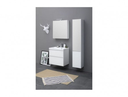 Пенал «Aquanet» Гласс 35 Белый Глянец R с Зеркалом (196962)