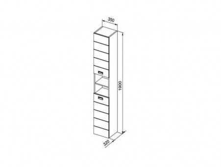 Пенал «Aquanet» Доминика 35 Белый Глянец R (170802)