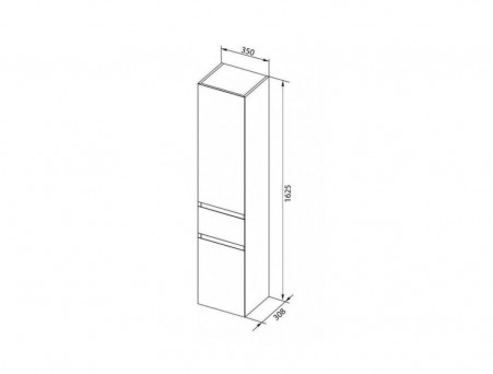 Пенал «Aquanet» Йорк 35 Белый Глянец R (202095)
