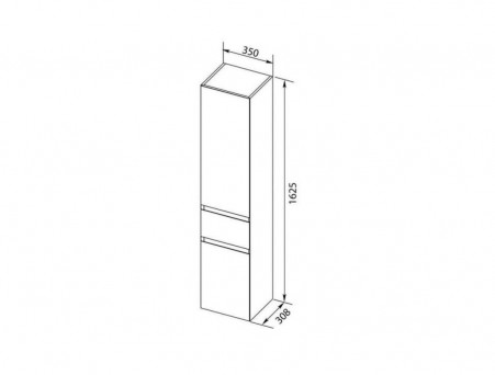 Пенал «Aquanet» Нью-Йорк 35 Шпон Орех L (257886)