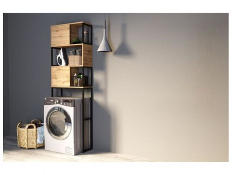 Шкаф «MarkaOne» Grunge Loft 66x200 Дуб Вотан Для Установки Над Стиральной Машиной (4680043355266)
