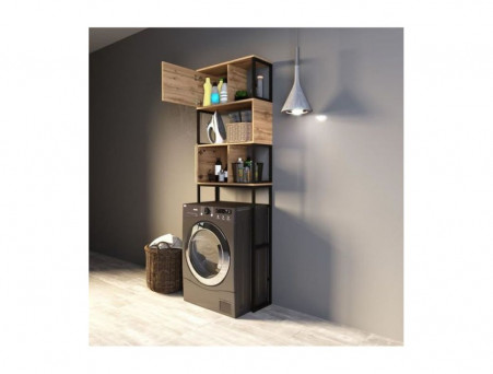 Шкаф «MarkaOne» Grunge Loft 66x200 Дуб Вотан Для Установки Над Стиральной Машиной (4680043355266)