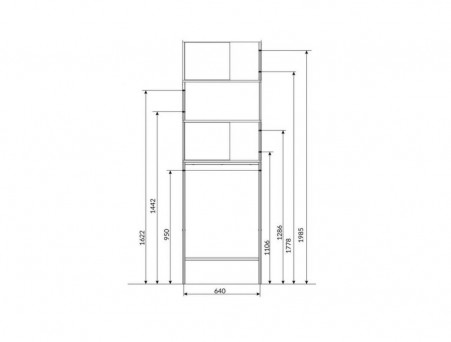 Шкаф «MarkaOne» Grunge Loft 66x200 Дуб Вотан Для Установки Над Стиральной Машиной (4680043355266)