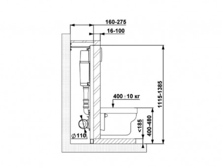 Система Инсталляции для Унитазов «Berges» Atom Line Клавиша Смыва Хром Глянец (40338)