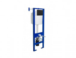 Система Инсталляции для Унитазов «Berges» Atom Line Клавиша Смыва Черная Soft Touch (40340)