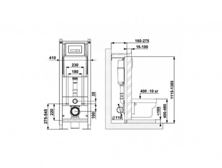 Система Инсталляции для Унитазов «Berges» Atom Line Клавиша Смыва Черная Soft Touch (40340)