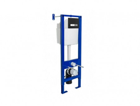 Система Инсталляции для Унитазов «Berges» Atom Line Клавиша Смыва Черная Softtouch/Хром Глянец (40342)