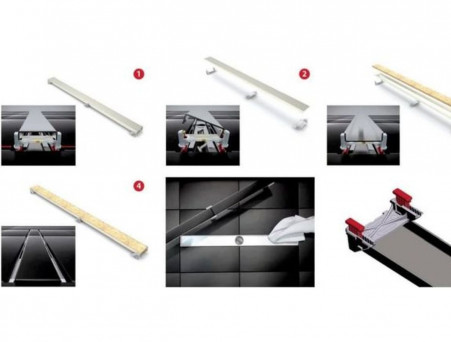 Душевой лоток «Berges» C1 Norma 700, Вертикальный Выпуск, Матовый Хром (90038)