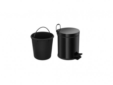 Мусорное Ведро «Berges» с Педалью, 123001, Черное Матовое 5л (123001)