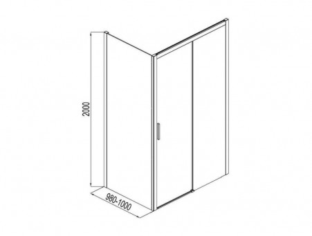 Душевая Боковая Стенка «Aquanet» Pleasure AE60-F-100H200U-BT 100х200 (233149)