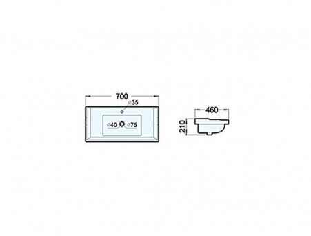 Накладная Раковина «Comforty» Прямоугольная, Белая (XD-F70)