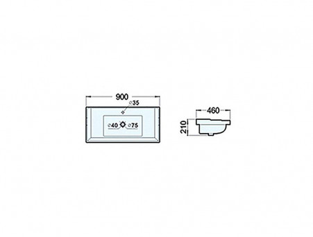 Накладная Раковина «Comforty» Прямоугольная, Белая (XD-F90)