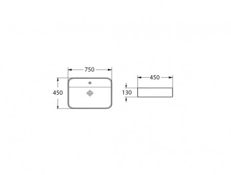 Накладная Раковина «Comforty» Прямоугольная, Белая (78500D)