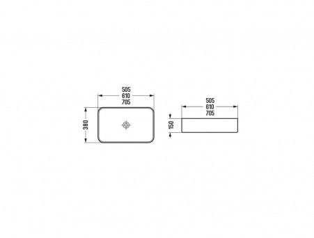 Накладная Раковина «Comforty» Прямоугольная, Белая (78575-70)