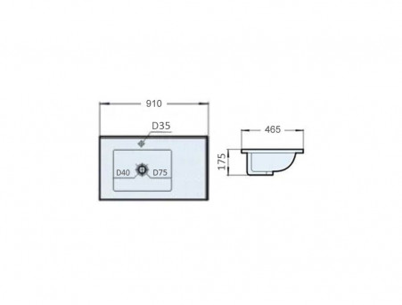 Накладная Раковина «Comforty» Прямоугольная, Белая (9090EL)