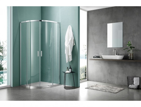 Душевой Уголок «Aquatek» Раздвижные Двери, Четверть Круга, Черный, 100x100см