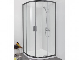 Душевой Уголок «Aquatek» Раздвижные Двери, Четверть Круга, Черный, 80x80см